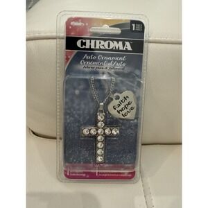 Choma‎ Auto Ornament Faith Hope Love Cross Silver Tone